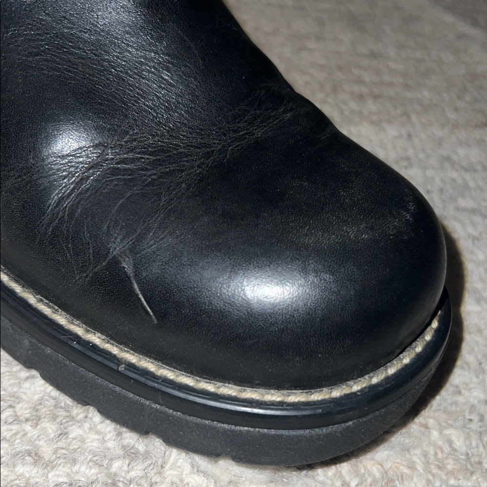 HARLEY-DAVIDSON 🏍️ 9” BLACK LEATHER MOTO BIKER MOTORCYCLE ZIP-UP RIDING BOOTS 10 - Picture 5 of 14